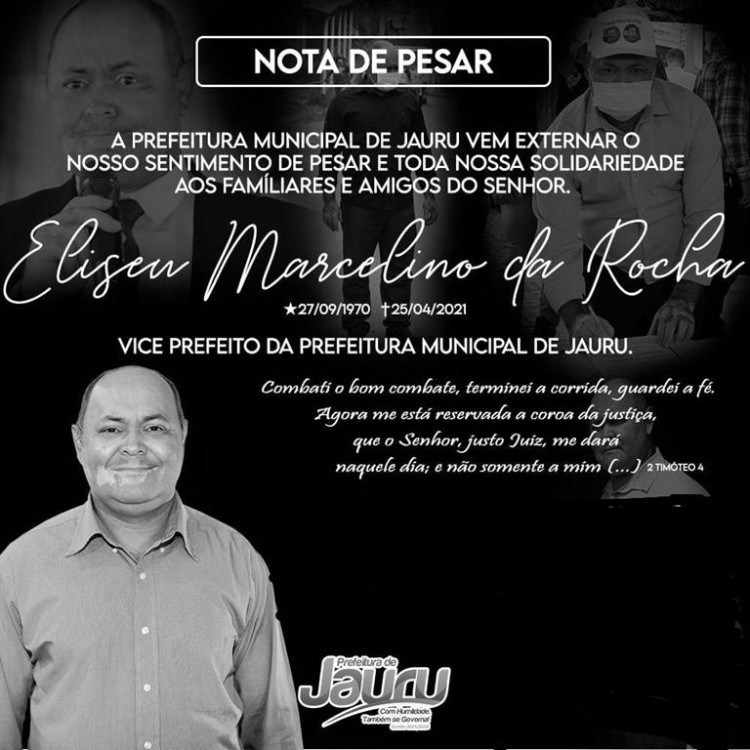 Vice-Prefeito de Jauru morre vítima de Covid-19 